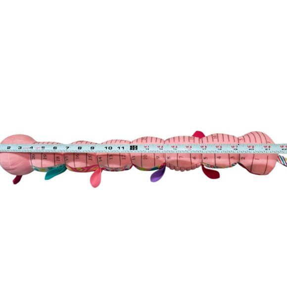 Pink Caterpillar Baby Measuring Plush Toy Rattle Crinkle Squeak Teether Sumobaby - Picture 6 of 6
